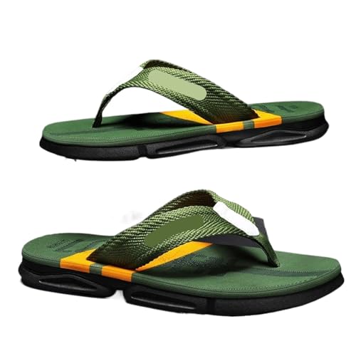 GOXQIT Flip Flops Männer Flip-Flops Sommer Strand Flip-Flops Männer Casual Atmungsaktive Rutschfeste Strand Hausschuhe für Grip und Halt(Color3,41) von GOXQIT