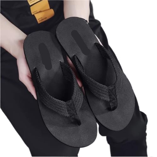 GOXQIT Flip Flops Sommer-Flip-Flops, lässig, rutschfest, kreative Sandalen, personalisierte Sandalen, Strandschuhe für Grip und Halt(Black,43-44) von GOXQIT