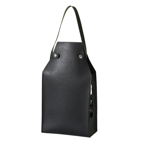 GOXQIT Weinbeutel Pu-Leder-Verpackungstasche for Rotwein mit Griffen, Wiederverwendbare Weinträger-Handtasche, Champagner-Verpackungstasche for Zwei Flaschen(Black) von GOXQIT