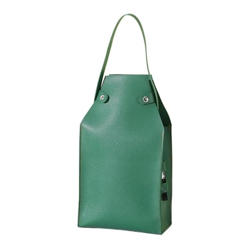 GOXQIT Weinbeutel Pu-Leder-Verpackungstasche for Rotwein mit Griffen, Wiederverwendbare Weinträger-Handtasche, Champagner-Verpackungstasche for Zwei Flaschen(Green) von GOXQIT