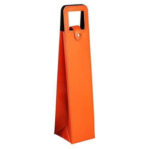 GOXQIT Weinbeutel Rotwein-Verpackungsbeutel Universalverpackung Lederboxen Mehrere einzelne Flaschen Weinglasverpackung Ledertaschen(Orange) von GOXQIT