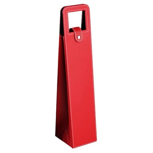GOXQIT Weinbeutel Rotwein-Verpackungsbeutel Universalverpackung Lederboxen Mehrere einzelne Flaschen Weinglasverpackung Ledertaschen(Red) von GOXQIT