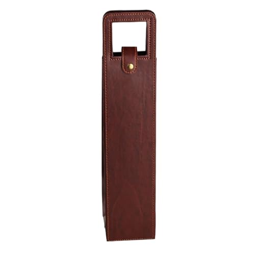 GOXQIT Weinbeutel Weinverpackungstaschen Universalverpackung Lederboxen Mehrere einzelne Flaschen Weinglasverpackung Ledertaschen(Brown) von GOXQIT