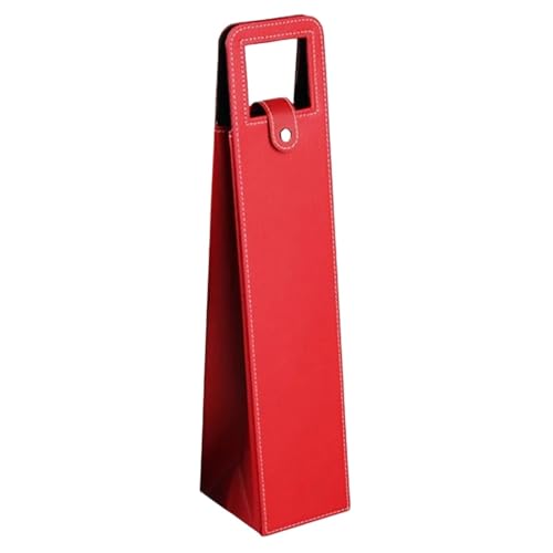GOXQIT Weinbeutel Weinverpackungstaschen Universalverpackung Lederboxen Mehrere einzelne Flaschen Weinglasverpackung Ledertaschen(Red) von GOXQIT