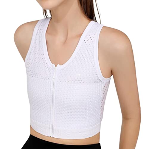 GOYMFK Chest Binder Zip Up Chest Binder Schnell trocknend Einstellbare Bindfree Sizing Design (Color : White, Size : XL) von GOYMFK