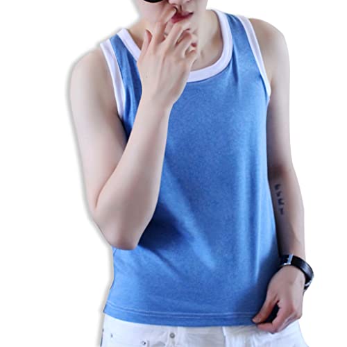 GOYMFK Women Chest Binder Transgender Elastic Tank Top Superflach Atmungsaktive Kompression Slim fit Brustwickel (Color : Blue, Size : 5XL) von GOYMFK