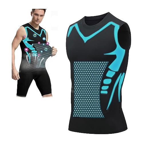 2023 Ionic Shaping Vest Fitnessweste, Komfortables und Atmungsaktives EIS Seiden Gewebe, Für Männer Zum Aufbau Einer Perfekten Figur (Color : A-Black, Size : XL) von GOZYLA