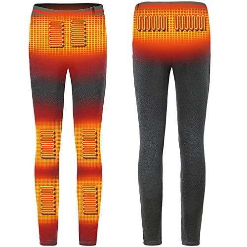 GOZYLA USB-beheizte Thermo-Unterwäsche-Hose, doppelseitig beheizte Innenhose 8 Heizzonen elektrische Heizung wiederaufladbare warme Hose Leggings Bottoms (Color : Gray, Size : M) von GOZYLA