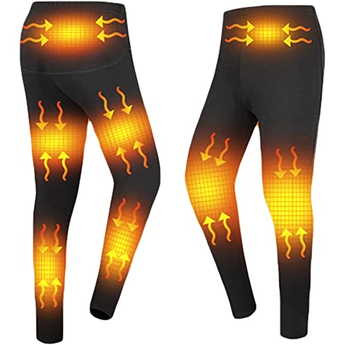 GOZYLA USB-beheizte Thermo-Unterwäschehose for Herren, elektrisch beheizbare Hose, beheizbare Innenhose, waschbare warme Hosen-Leggings, 8 Heizzonen (Color : Black, Size : L) von GOZYLA