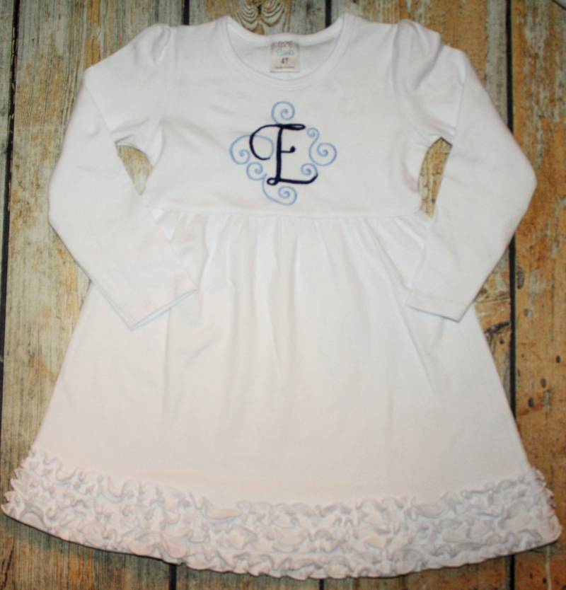 Blättern Sie Initialen Kleid, Boutique Personalisierte Kleid , Weihnachtskleid, Urlaub Party Winterkleid von GOalphabetsoup