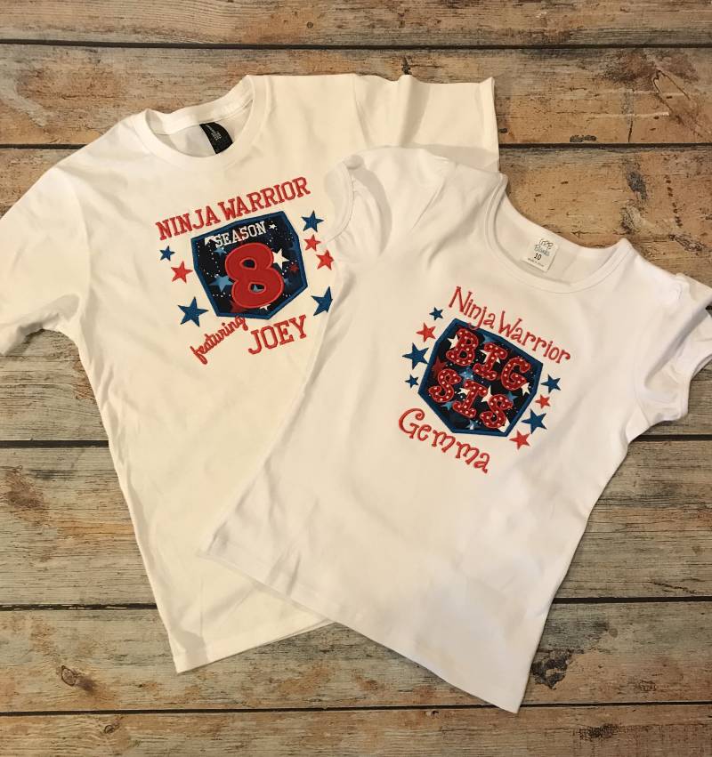 Geschwister-T-Shirt, Ninja Krieger Lil Bro T-Shirt, Geburtstag Sis Big T-Shirt von GOalphabetsoup