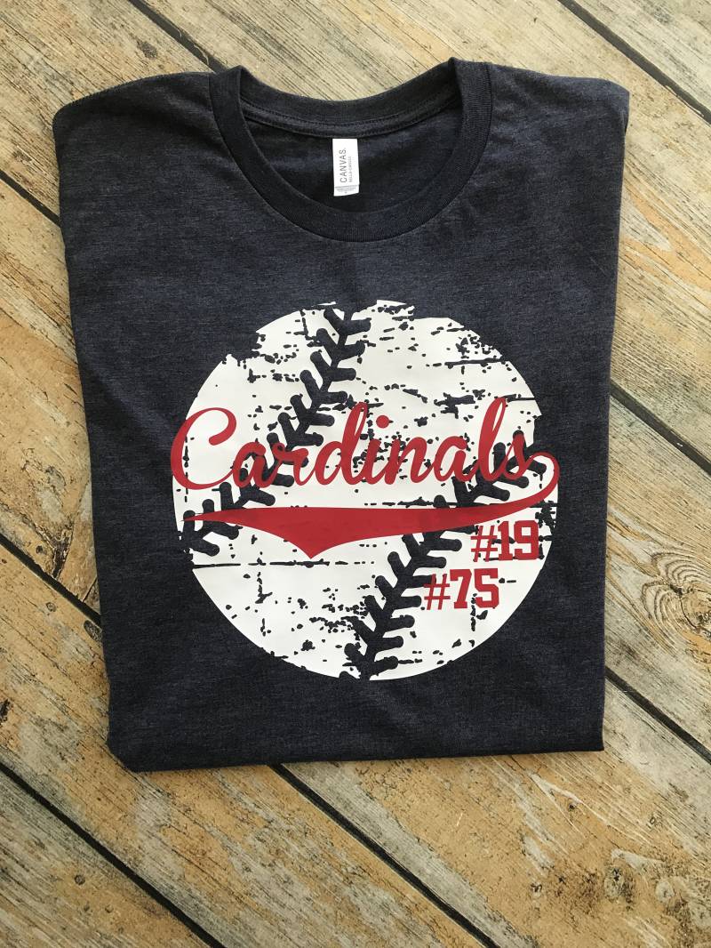 Kurzärmeliges Distressed Baseball Shirt Mit Namen Oder Teamname, Team T-Shirt, Schultasche, Shirt, Mom Spirit von GOalphabetsoup