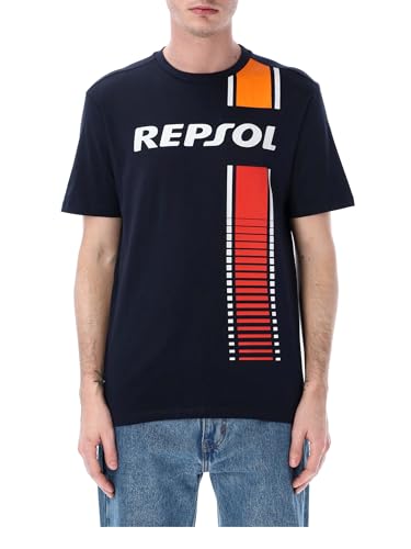 T-Shirt - Repsol und Streifen Moto GP Man Blue (DE/NL/SE/PL, Alphanumerisch, L, Regular, Regular, Blau) von GP GRUPPO PRITELLI