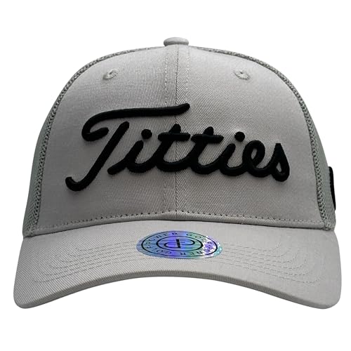 GP Power Golf Original Titties Mesh Hat - Weiße Trucker Cap mit verstellbarem Strapback, Grau, Einheitsgröße GP Power Golf Original Titties Mesh Hat - Weiße Trucker Cap mit verstellbarem Strapback, Grau, Einheitsgröße von GP