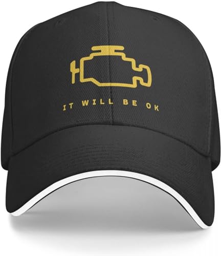 GPMZZMIX Baseballkappe Hiphop Sonnenhut Mechaniker Autoreparatur Check Engine Light Baseball Caps Mode Sandwich Caps Unisex Atmungsaktive Sonnenkappe Angeln Geschenk von GPMZZMIX