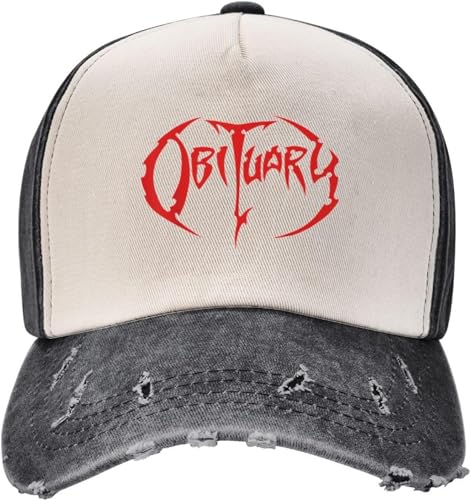 GPMZZMIX Baseballkappe Hiphop Sonnenhut Obituary Band Logo Death Outfits Unisex Baseball Caps Bring The Noise Distressed Denim Hats Cap Outdoor All Season Gift von GPMZZMIX