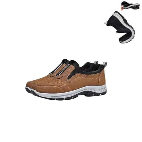 GPSJKBN Daladder Wanderschuhe, Wandermotorradschuhe, Bequeme und atmungsaktive wasserdichte Wanderschuhe, Herren-Wanderschuhe (Color : Brown, Size : 10) von GPSJKBN