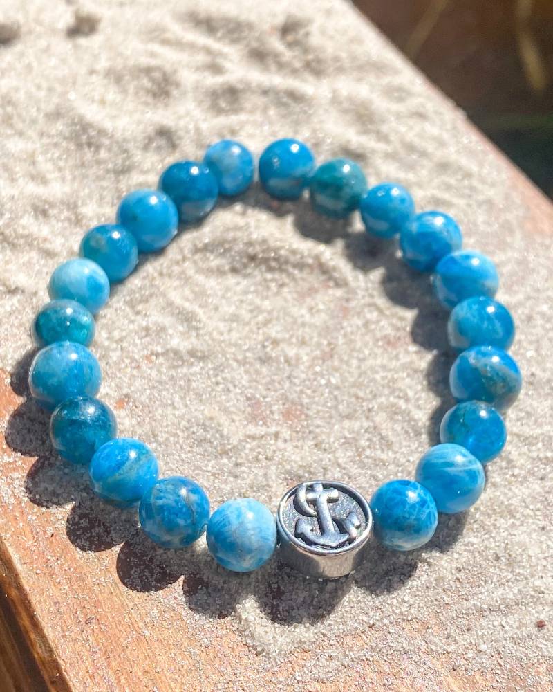 Apatit Perlenarmband Anker Steuerrad I Sommer Glücksbringer Yoga Apatit Perlenarmband Anker Steuerrad I Sommer Glücksbringer Yoga von GPbracelets