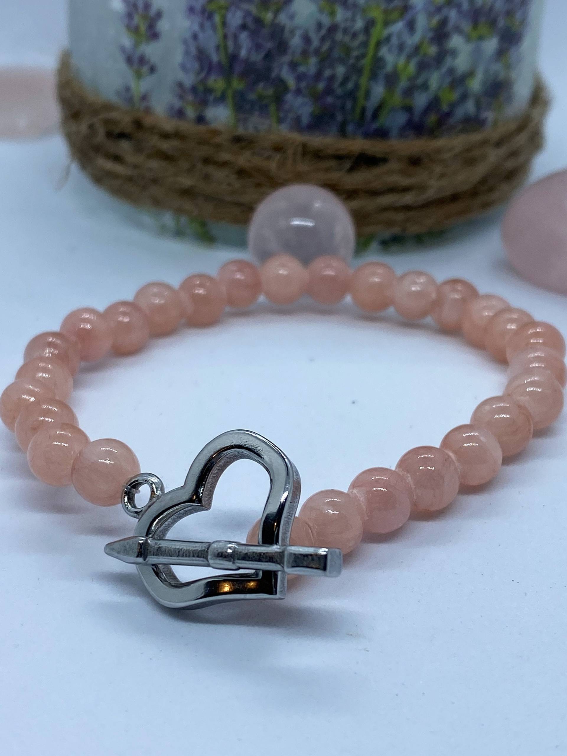 Rosenquarz Armband Mit Herzverschluss I Valentinstagsgeschenk Limitiert Rosenquarz Armband Mit Herzverschluss I Valentinstagsgeschenk Limitiert von GPbracelets