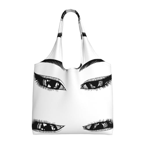 GQSZCYHLKL Eyelash Stilvolle Canvas-Tragetasche, großes Fassungsvermögen, 100 % Polyester, Tragetasche für Shopping, Reisen und den täglichen Gebrauch, strapazierfähiges 340 g Segeltuch mit von GQSZCYHLKL