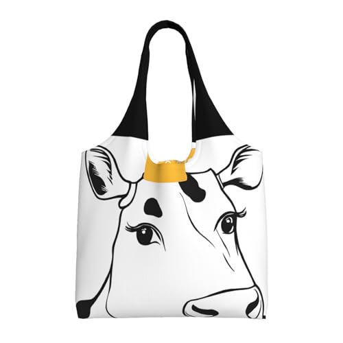 GQSZCYHLKL Stilvolle Canvas-Tragetasche, großes Fassungsvermögen, 100 % Polyester, für Shopping, Reisen und den täglichen Gebrauch, strapazierfähiges 340 g Segeltuch mit Allover-Print-Design, Schwarz von GQSZCYHLKL