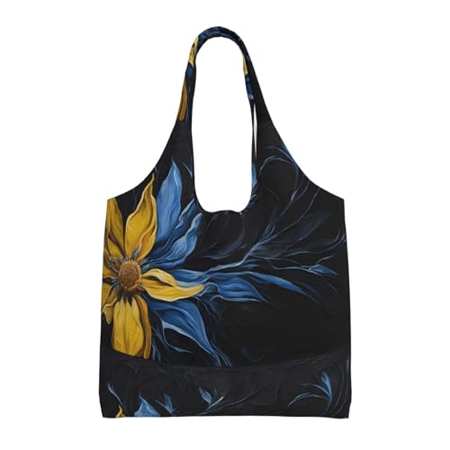 GQSZCYHLKL Stilvolle Canvas-Tragetasche, großes Fassungsvermögen, 100 % Polyester, für Shopping, Reisen und den täglichen Gebrauch, strapazierfähiges 340 g Segeltuch mit durchgehendem Druck-Design von GQSZCYHLKL