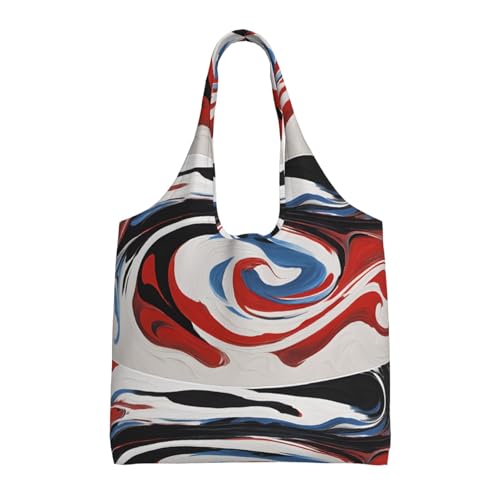 GQSZCYHLKL Stilvolle Canvas-Tragetasche, großes Fassungsvermögen, 100 % Polyester, für Shopping, Reisen und den täglichen Gebrauch, strapazierfähiges 340 g Segeltuch mit durchgehendem Druck-Design von GQSZCYHLKL