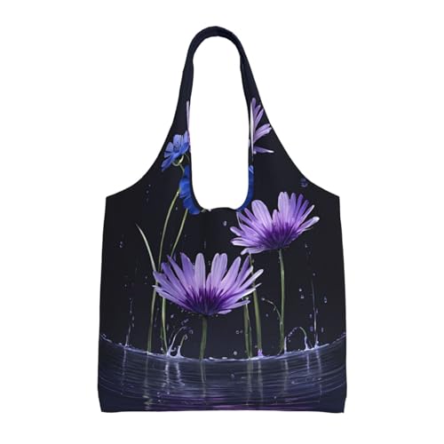 GQSZCYHLKL Stilvolle Canvas-Tragetasche, großes Fassungsvermögen, 100 % Polyester, für Shopping, Reisen und den täglichen Gebrauch, strapazierfähiges 340 g Segeltuch mit durchgehendem Druck-Design von GQSZCYHLKL