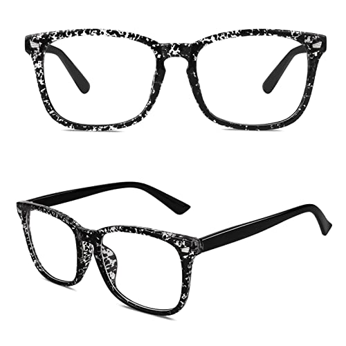 GQUEEN Fake Brille Ohne Stärke Damen Herren Nerdbrille UV400,PE2 von GQUEEN