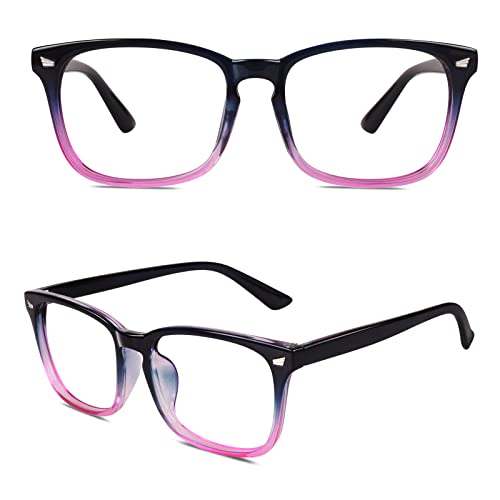 GQUEEN Fake Brille Ohne Stärke Damen Herren Nerdbrille UV400,PE2 von GQUEEN