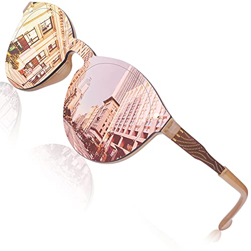 GQUEEN Sonnenbrille Damen Verspiegelt Groß Rund UV400 GQUEEN Sonnenbrille Damen Verspiegelt Groß Rund UV400 von GQUEEN