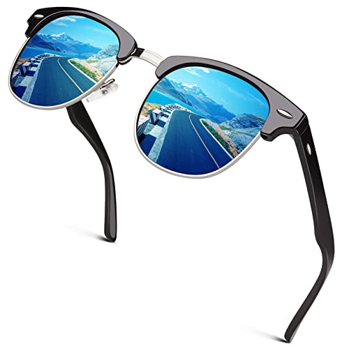 GQUEEN Horn Gestell Halbrahmen Retro Polarisiert Sonnenbrille Herren Damen GQUEEN Horn Gestell Halbrahmen Retro Polarisiert Sonnenbrille Herren Damen von GQUEEN