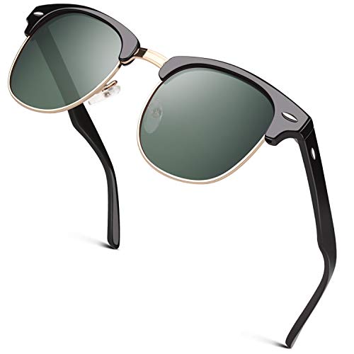 GQUEEN Horn Gestell Halbrahmen Retro Polarisiert Sonnenbrille Herren Damen GQUEEN Horn Gestell Halbrahmen Retro Polarisiert Sonnenbrille Herren Damen von GQUEEN