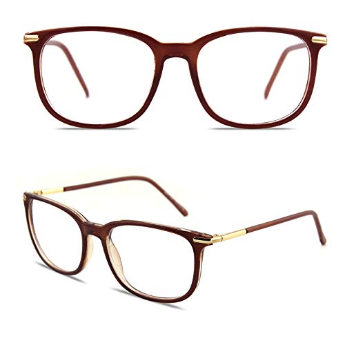 GQUEEN Hornbrille Brille Ohne Stärke Fake Brille Nerdbrille Damen Herren UV400,PS9 von GQUEEN