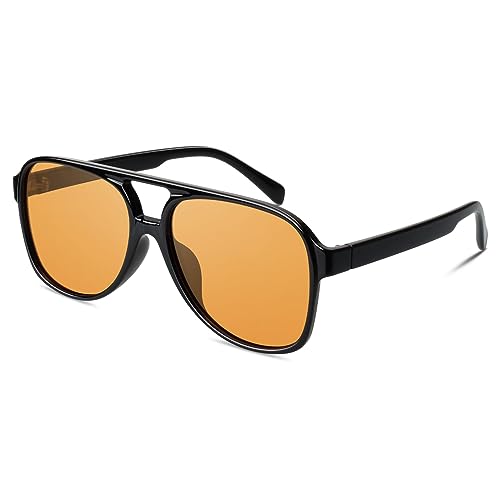 GQUEEN Retro Pilotenbrille Damen Herren 70s Polarisiert Sonnenbrille UV400 von GQUEEN