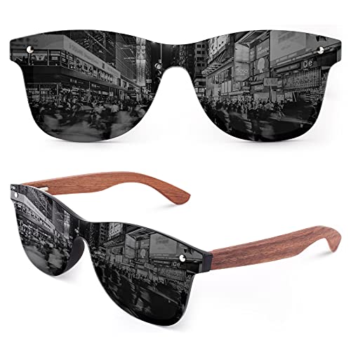 GQUEEN Sonnenbrille Holz Herren Damen Polarisierte Retro UV400 GQUEEN Sonnenbrille Holz Herren Damen Polarisierte Retro UV400 von GQUEEN
