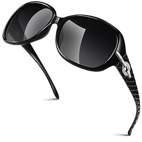 GQUEEN Übergroße Polarisierte Sonnenbrille Damen UV400 Schutz Vintage Fashion Trendy Sonnenbrille von GQUEEN