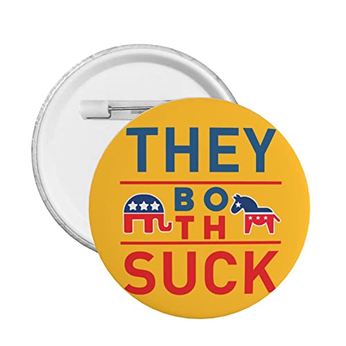 Anti-Politik, sie sind beide scheiße Button Pins Keine Politik Anti-politische Freihandelszonen-Pins Defund Abolish Politicians Runde Abzeichen für Kleidung Tasche Hut Zubehör von GQWJKSZ