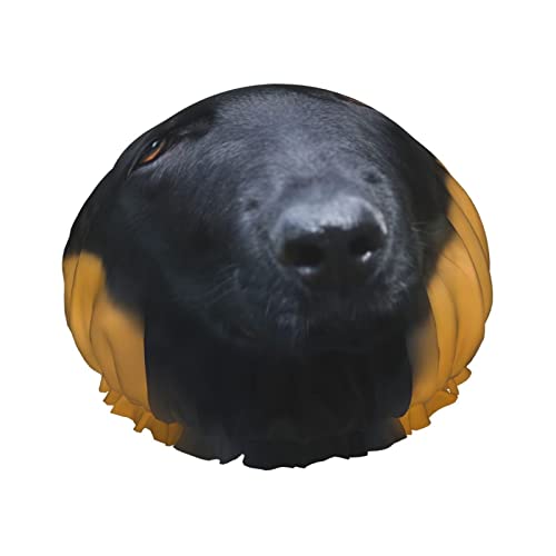 Duschhaube mit Blackan-Schäferhund-Motiv, für Damen, wiederverwendbar, doppellagige Stoff-Duschhauben, Haarkappen für Mädchen Duschhaube mit Blackan-Schäferhund-Motiv, für Damen, wiederverwendbar, doppellagige Stoff-Duschhauben, Haarkappen für Mädchen von GQWJKSZ
