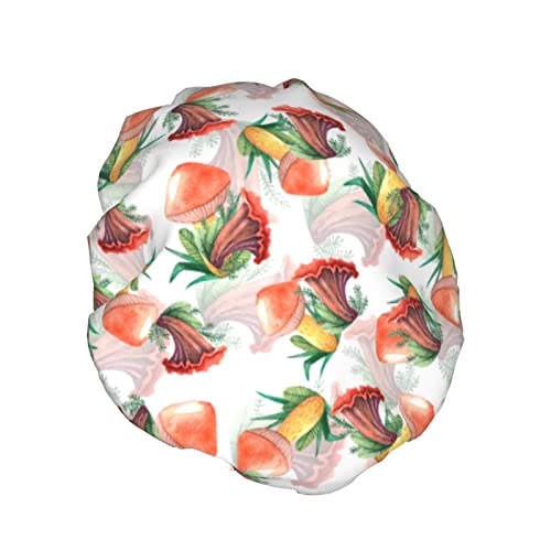Duschhaube mit Retro-Motiv, für Damen, wasserdicht, wiederverwendbar, PEVA-Futter, verstellbarer elastischer Saum für alle langen Haare, Bademütze Duschhaube mit Retro-Motiv, für Damen, wasserdicht, wiederverwendbar, PEVA-Futter, verstellbarer elastischer Saum für alle langen Haare, Bademütze von GQWJKSZ