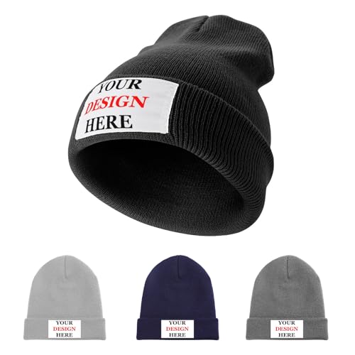 GQWJKSZ Benutzerdefinierte Beanie-Mützen, personalisierte Individualisierung mit Ihren Fotos und Texten, Mützen/Hedging-Mützen/Totenkopf-Mützen für Erwachsene als Geschenk von GQWJKSZ