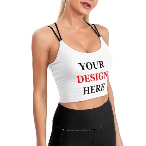 GQWJKSZ Benutzerdefinierter Yoga-Sport-BH für Damen. Gestalten Sie Ihre eigene Laufweste. Trainings-BHS. Benutzerdefiniertes Crop-Top. Fügen Sie einen Schlauch-BH mit Foto/Text hinzu von GQWJKSZ