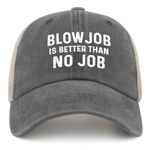 GQWJKSZ Blowjob is Better Than NO Job Trucker Hat Herren Lustige Netzmütze für den Sommer von GQWJKSZ