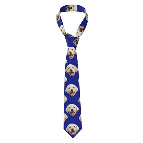 GQWJKSZ Individuelle Krawatten mit lustigem Foto, personalisierte Krawatte mit Haustier-Gesichtsbild, Herren-Krawatte als Valentinstag-Geburtstagsgeschenk von GQWJKSZ