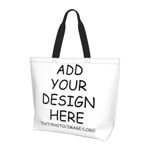 GQWJKSZ Personalisierte Einkaufstasche, individuelle Tasche, fügen Sie Ihr Design für Reisen, Geschäftseinkäufe, personalisierte Umhängetasche für Frauen hinzu von GQWJKSZ