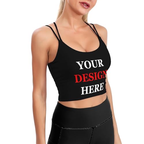 GQWJKSZ Personalisiertes Yoga-Tanktop, individueller BH. Entwerfen Sie Ihren eigenen individuellen Sport-BH. Individuelles Damen-Workout-Lauf-Crop-Top von GQWJKSZ