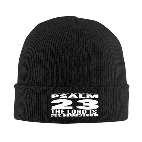 GQWJKSZ Psalm 23 Christliches Geschenk Religiöse Geschenke Beanie-Mütze für Frauen und Männer Wintermütze Damen-Beanie mit Bündchen, gestrickt, warme Skimütze von GQWJKSZ