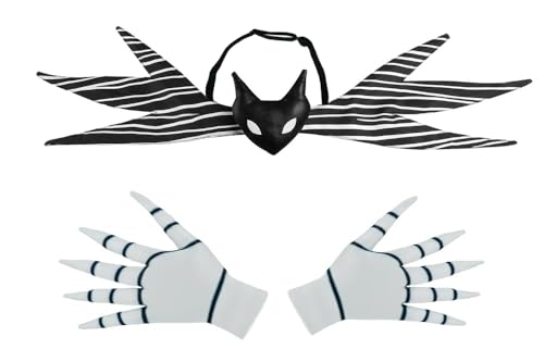 Jack Fliege mit Handschuhen Albtraum Cosplay Kostüm Krawatte Weihnachten Halloween Zubehör Requisite für Männer Frauen Jack Fliege mit Handschuhen Albtraum Cosplay Kostüm Krawatte Weihnachten Halloween Zubehör Requisite für Männer Frauen von GQWSTP