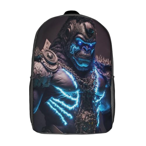 17-Zoll-Kinderschulrucksack Future Gorilla Teen Fashion Rucksack Lässiger Rucksack Junge Mädchen Teen Schultasche 3D-gedruckter Rucksack von GQmoney