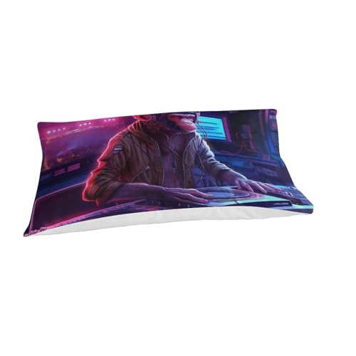 GQmoney Punk Monkey DJ Bettbezug Bettwäsche Set Kinderbettwäsche Reißverschluss Mit Kissenbezügen Betten Set Für Jungen Und Mädchen, Kinder Single（135x200cm） von GQmoney
